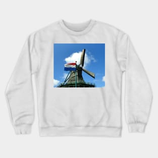 Dutch Windmill and Flag Crewneck Sweatshirt